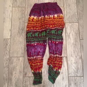 Multicolored Boho Harem Patterned Pants